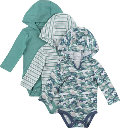 Vista 6 de Hanes Body de manga larga para bebé, sudadera con capucha para niños y niñas, paquete de 3