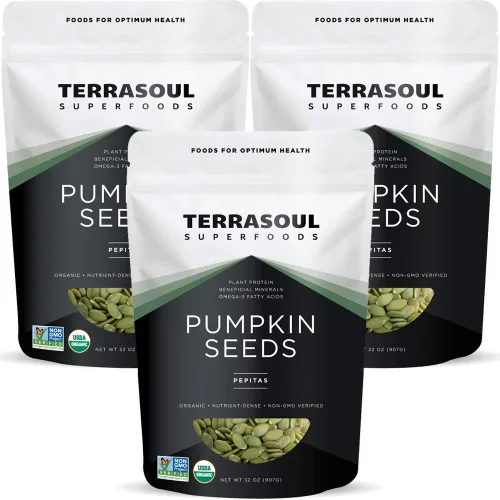 Vista 5 de Semillas de calabaza orgánica (pepitas) Terrasoul Superfoods