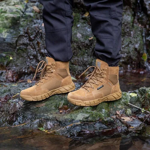 Vista 9 de FREE SOLDIER Waterproof Hiking Work Boots Men's Tactical Boots 6 Inches Lightweight Military Boots Breathable Desert Boots
