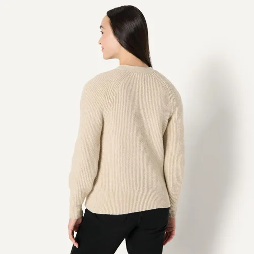 Vista 4 de Tienda Essentials Cárdigan tipo blusón acanalado suave al tacto para mujer