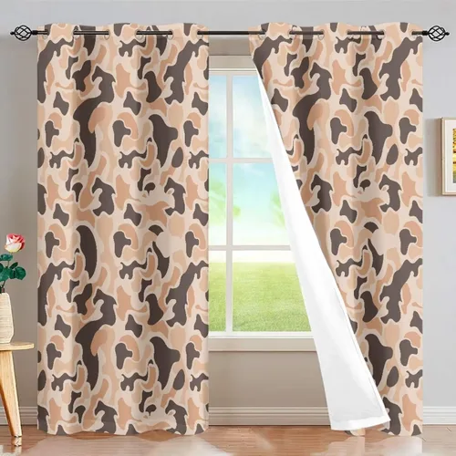 Vista 52 de Dreaweet African Tribal Blackout Curtains 63 Inch Long 2 Panels Set Bohemian Ethnic Geometric Grommet Top Thermal Insulated Curtains for Living Room