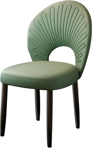 Vista 36 de JKGHK Dining Chairs, Leather Kitchen Chairs, Upholstered Armless Dining Room Chair, Accent Living Room Side Chair with High Backrest, for Cafe Black