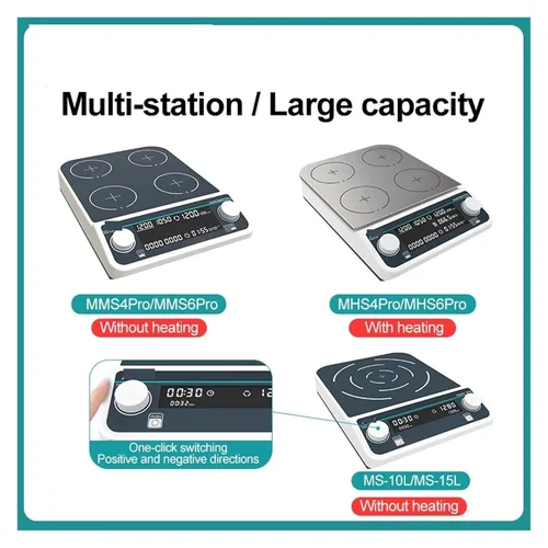 Vista 2 de Homogenizer, Multi-Station Magnetic Stirrer Digital Laboratory Mixer with Heating Four-Station Six-Position for Cosmetics/Food Industry(MS-10L)
