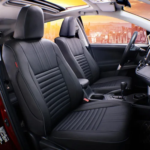 Vista 26 de EKR Rav4 Fundas de asiento de ajuste personalizado para Toyota Rav4 (híbrido) LE/XLE Premium 2026, juego completo de fundas de asiento de automóvil