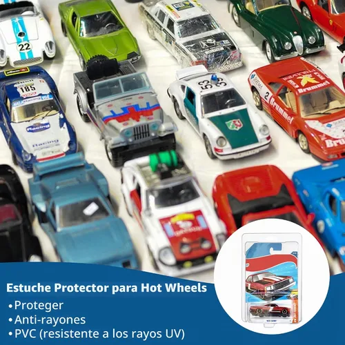 Vista 5 de Paquete de 120 fundas protectoras para Hot Wheels - Estuches de exhibición de plástico tipo almeja para modelos a escala 1:64, cristalino 120