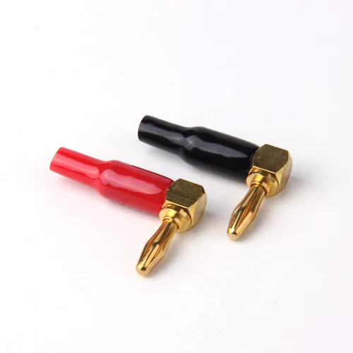 Vista 8 de HRLORKC - 10 conectores tipo banana de ángulo recto - Conector de altavoz de 90 grados de 0.157 in/0.16 pulgadas (rojo y negro)