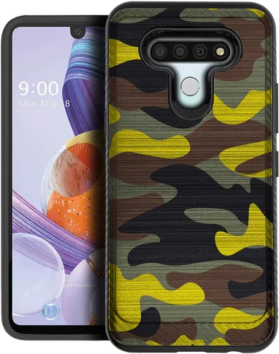Vista 8 de CasesOnDeck - Carcasa compatible con LG K51 / LG Reflect/LG Q51 [armadura cepillada] resistente protección negro mate (ancla)