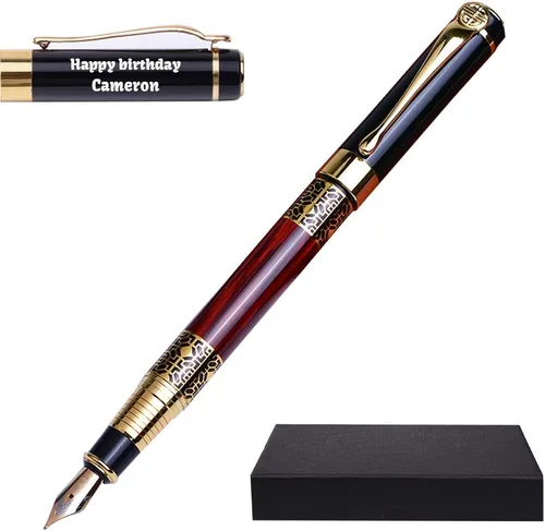 Vista 12 de Ancolo Bolígrafo de rodillo personalizado con caja de bolígrafo, perfecto para cumpleaños, negocios, fiestas para hombres y mujeres con nombre