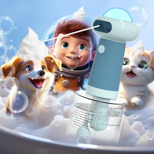 Vista 2 de Dispensador eléctrico de champú para perros, rociador de champú para gatos IPX7, suministros de baño para mascotas, dispensador automático de champú
