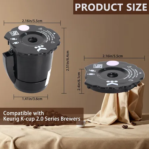 Vista 4 de K250 - Filtro de café molido reutilizable compatible con Keurigg My K Cup 2.0 1.0 K300 K350 K375 K400 K450 K475 - Filtro de café molido recargable