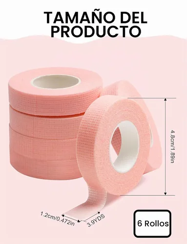Vista 3 de 6 rollos de cinta médica de microporos para extensión de pestañas, cinta adhesiva de tela para suministro de extensión de pestañas