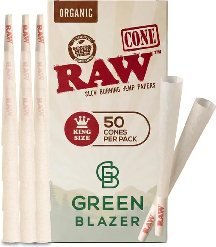 Vista 6 de RAW Cones Organic King Size: 100 unidades, papel de conos preenrollados, 4.291 in Papeles de liar patentados de combustión lenta, totalmente