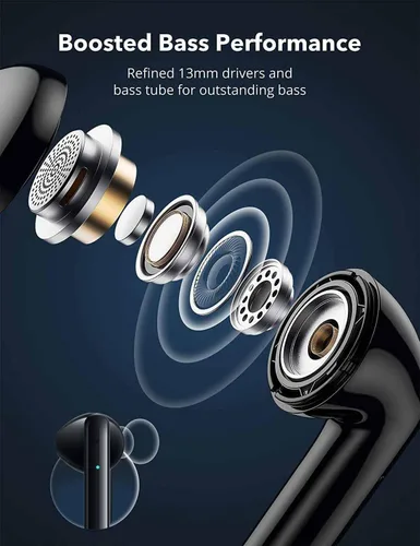 Vista 5 de Easy-Take Auriculares inalámbricos Bluetooth 5.0 con ciclo de reproducción de 30 horas con micrófono integrado IPX6 impermeable con estuche de carga