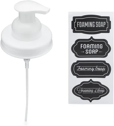 Vista 8 de Jarmazing Products Mason Jar - Tapas dispensadoras de jabón espumoso, incluye calcomanías impermeables, color negro, 1 paquete