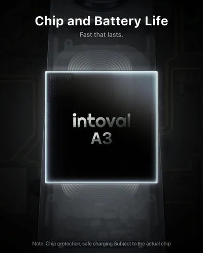 Vista 4 de Intoval Estación de carga inalámbrica 3 en 1 para iPhone y Apple Watch, soporte de cargador inalámbrico rápido, base de carga de escritorio compacta