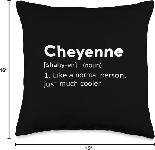Vista 4 de Cheyenne Name Definition Tees Cheyenne Love Name - Almohada personalizada con definición de mujer, BFF y niña, 16 x 16 pulgadas, multicolor