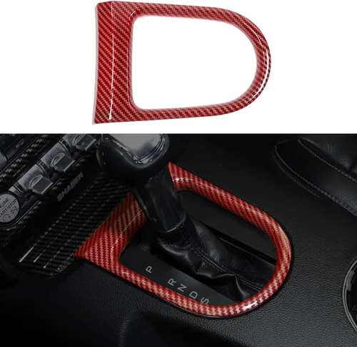 Vista 9 de RT-TCZ Cubierta del marco del panel de cambio de marchas, accesorios adhesivos compatibles con Ford Mustang 2015 2016 2017 2018 2019 2020 2021 2022
