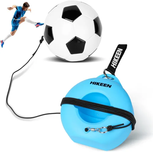 Vista 8 de Hikeen Juego de entrenamiento de fútbol con base de metal, equipo de entrenamiento individual portátil con pelota de rebote, regalo popular
