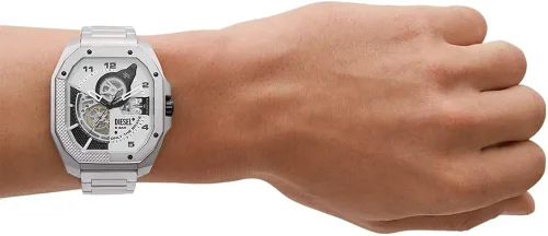 Vista 5 de Diesel Mens Flayed Automatic Stainless Steel Mechanical Skeleton Dial Watch