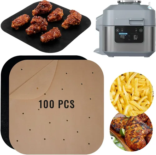 Vista 16 de Forros de papel pergamino para freidora de aire compatibles con Philips, NuWave Brio, Chefman, OMORC, Cuisinart, COSORI, Cooks Essentials, Power