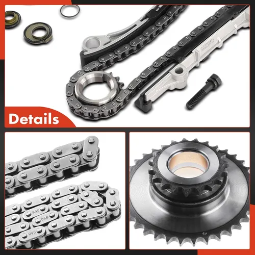 Vista 9 de A-Premium Kit de cadena de distribución del motor con guía y piñón tensor Compatible con Nissan Altima 1998-2001, Frontier 1998-2004, Xterra