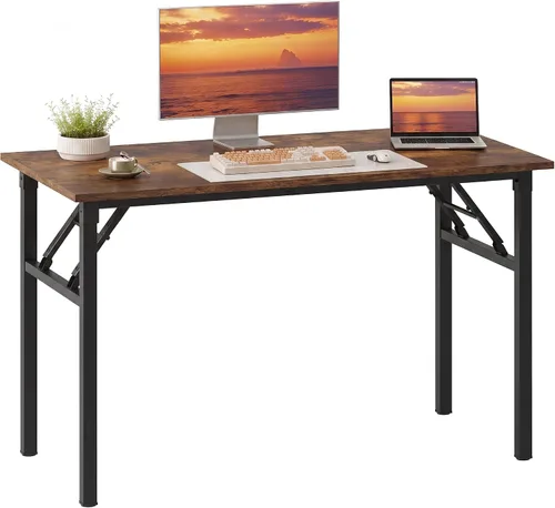 Vista 24 de Need - Escritorio plegable de 31 1/2" sin ensamblaje, mesa pequeña para computadora, escritorio robusto y resistente para espacios pequeños, marco