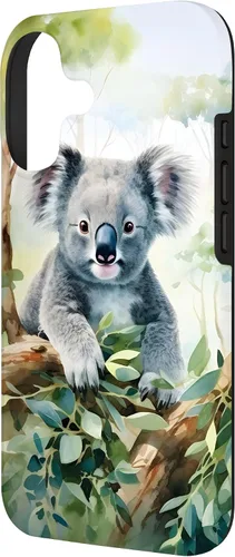 Vista 2 de Adorable Koala in a Tree Watercolor Case for iPhone 17