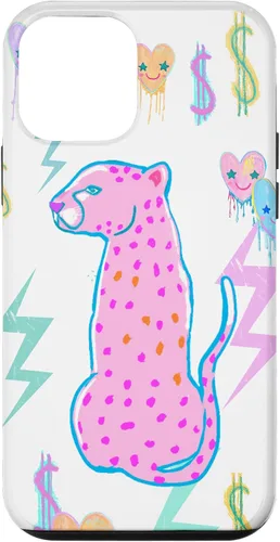 Vista 16 de iPhone 16 Preppy Art Cheetah, Pink Cheetah, Preppy Art Estética Funda