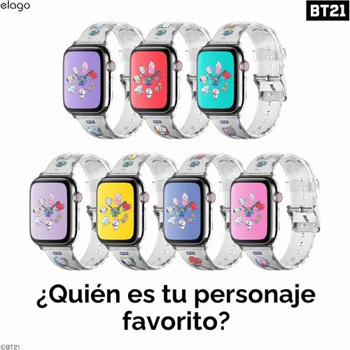 Vista 6 de elago Correa BT21 compatible con Apple Watch Series ULTRA/SE/9/8/7/6/SE/5/4/3/2/1 [producto oficial]