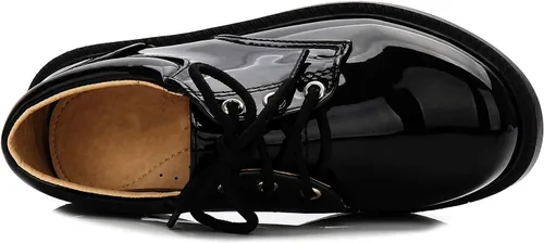 Vista 3 de Zapatos de esmoquin brillantes para niños, zapatos Oxford de vestir de charol para niños