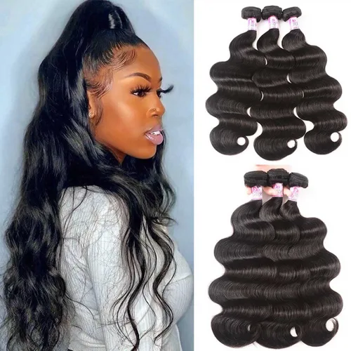 Vista 9 de Beauty Forever 3 extensiones de cabello ondulado indio, 100% sin procesar, cabello humano virgen, teje color natural, 3.35-3.53 oz/pieza (8 10 12)