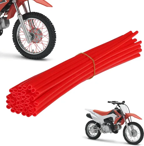 Vista 9 de AnXin Fundas para radios, 72 piezas de cubiertas protectoras para radios de motocicleta, para llantas de rueda de 19-21 pulgadas KLX KX CRF DRZ XR