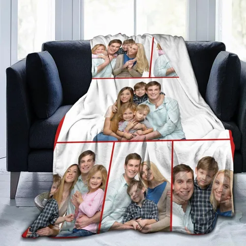 Vista 15 de Manta personalizada con collages de fotos, mantas personalizadas para familiares, amigos, perros o mascotas, utilizada como recuerdo y regalo, 1 1