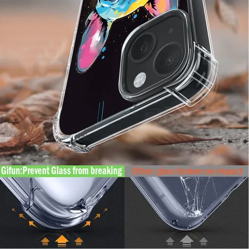 Vista 2 de Funda de Bulldog Francés para iPhone 15, policarbonato duro + TPU Bumper Funda protectora transparente compatible con iPhone 15 de 6.1 pulgadas