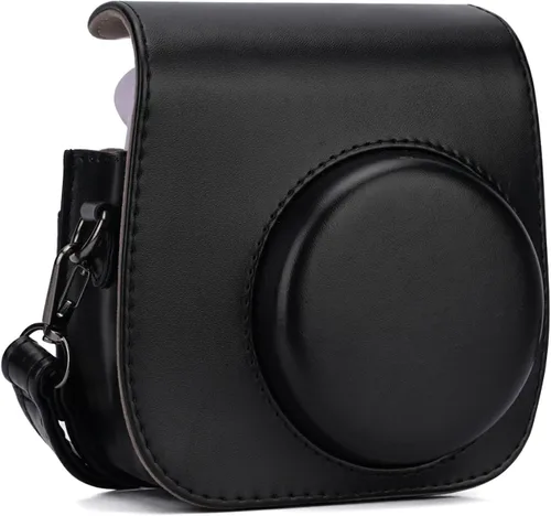 Vista 3 de Funda para cámara instantánea compatible con Fujifilm Instax Mini 12 11/9/8/8+ bolsa de piel sintética con bolsillo y correa ajustable para el Negro