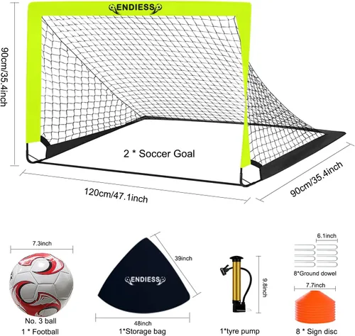 Vista 2 de Deportes niños practican porterías de fútbol, juego de red de fútbol plegable desplegable, redes de fútbol portátiles para práctica, mini porteros