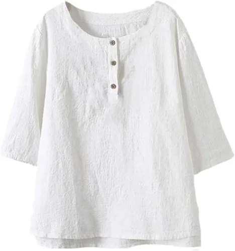Vista 2 de Minibee Para Mujer - Blusa - Playera - Jacquard de algodónlino - Manga 34