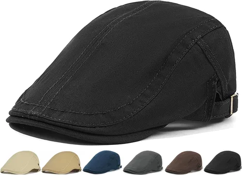 Vista 15 de Initlove Gorra de algodón para hombre, boina de hiedra de algodón para conducir
