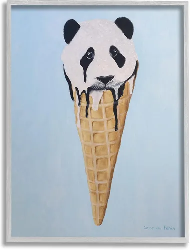 Vista 10 de Stupell Industries Adorable oso panda helado helado waffle, diseño de Coco de Paris
