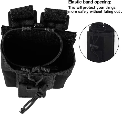 Vista 6 de Bolsa de radio – 1000D Tactical Molle ajustable de dos vías radios soporte bolsa para walkie talkies