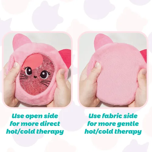 Vista 6 de LotFancy Paquetes de hielo para niños Boo Boos, paquete de 3, paquetes de frío caliente reutilizables con bonitas mangas de felpa, almohadillas