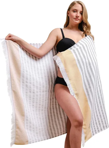 Vista 15 de American Soft Linen Toallas de playa peshtemal turcas 100% algodón, tamaño 35 x 60 pulgadas, paquete de 4 toallas de natación para toallas de playa