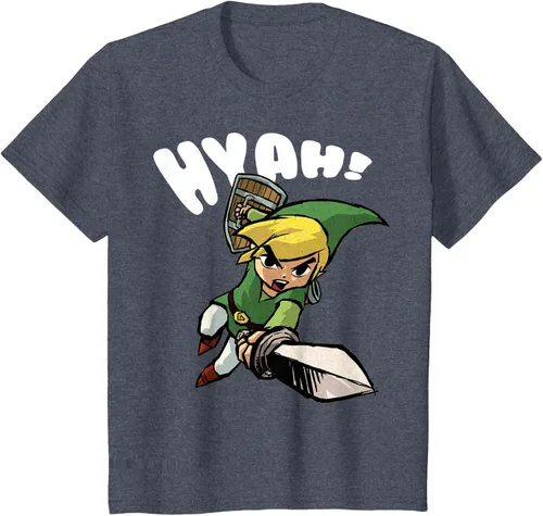Vista 17 de Nintendo Legend of Zelda Link Hyah Poster - Camiseta pequeña Azul Marino