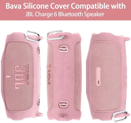 Vista 69 de Funda de silicona compatible con JBL Charge 5 Altavoz Bluetooth portátil impermeable (Cubierta de silicona negra)