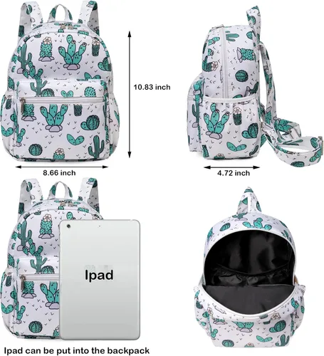 Vista 2 de Bonita mochila pequeña y ligera repelente al agua para niños y adultos, mini, Casual