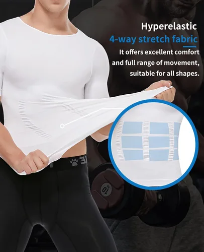 Vista 3 de SLIMBELL Men's Compression Shirt Undershirt Slimming Tank Top Workout Vest Abs Abdomen Slim Body Shaper