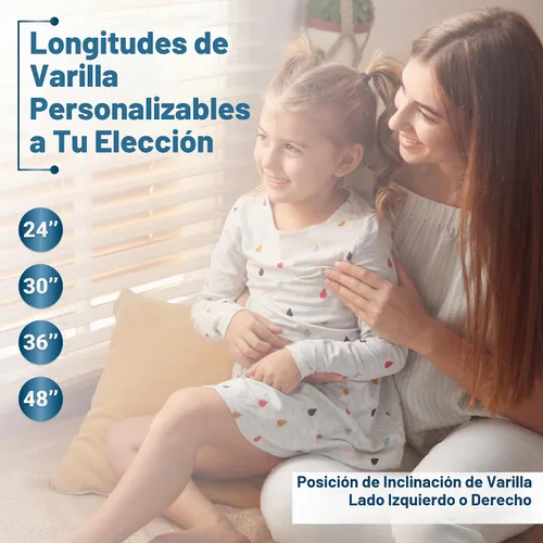 Vista 5 de TailorView Cortinas de ventana horizontales de madera personalizables sin cordón - Paletas de 2 pulgadas - Alabastro - Montaje interior o exterior.
