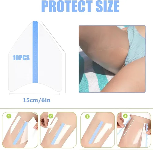 Vista 2 de Adhesivo interior antirozaduras en el muslo, almohadilla antifricción para la prevención de los muslos, cintas invisibles para muslos, parches