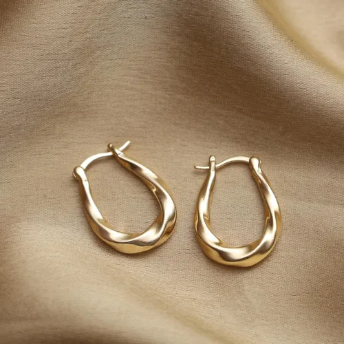 Vista 4 de Gempires - Aretes ligeros y gruesos, delicados y minimalistas, hipoalergénicos, chapados en oro, sin deslustre, diseño clásico, para uso diario