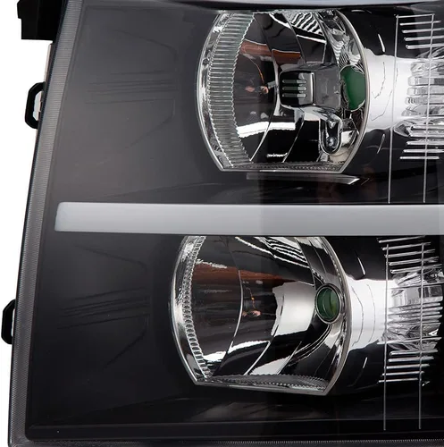 Vista 8 de PIT66 Conjunto de faros delanteros de barra LED compatible con Chevy Silverado 1500 2007-2013/Fit Silverado 2500 3500 y HD 2007-2014, faros Lente